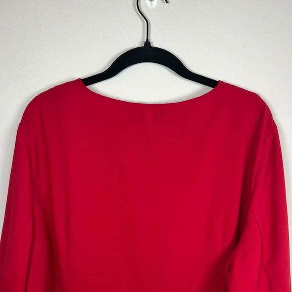 Norton McNaughton V-Neck Button Down Blouse Red Floral Embroidered Women's Sz 1X - Picture 9 of 11